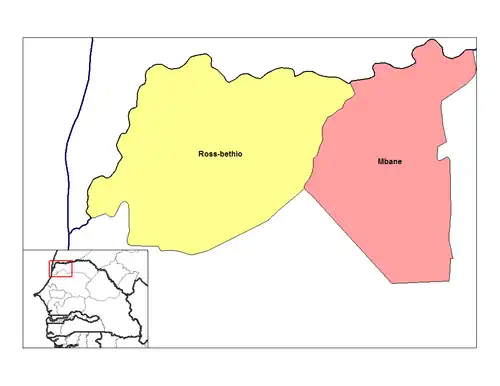 Location in the Dagana Department