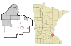 Location of the city of New Trier within Dakota County, Minnesota