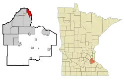 Location of the city of South St. Paul within Dakota County, Minnesota