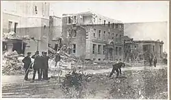 Damage to buildings on Lorne St.