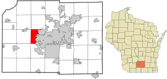 Location in Dane County and the state of Wisconsin.