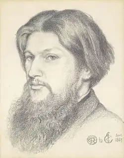 Ford Madox Brown, 1867, drawn by Dante Gabriel Rossetti