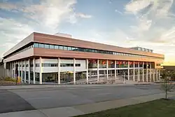 This is an image of the new Darla Moore School of Business, located at 1014 Green Street, Columbia, S.C. 29208. The building was completed in the summer of 2014. This image was taken at the intersection of Greene and Assembly Street.
