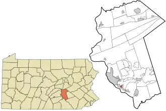 Location in Dauphin County and state of Pennsylvania.