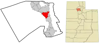Location in Davis County and the state of Utah