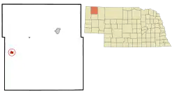 Location of Crawford, Nebraska