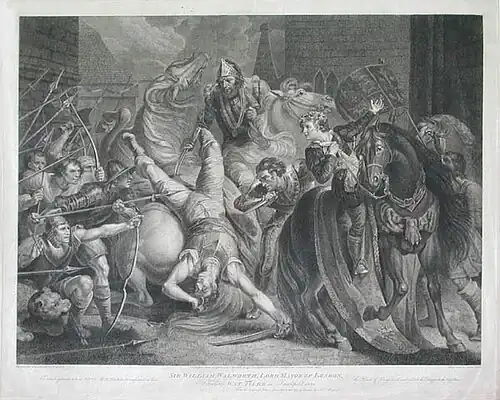 The Death of Water Tyler, an engraving based on James Northcote's work