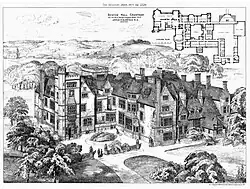Denton Hall illustration and plan, 1879
