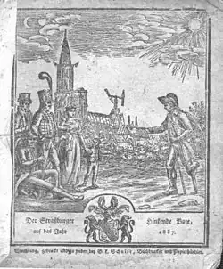 Strasbourg cathedral in 1837 with an optical telegraph