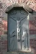 Crucifixion relief on the east wall