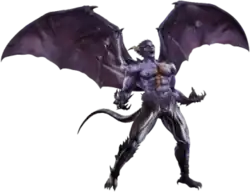 A devil, with wings spread