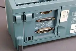 Rear of Tektronix TDS 210 digital oscilloscope with IEEE&nbsp;488 port