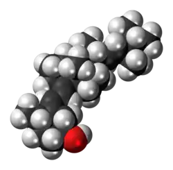 Space-filling model of the dihydrotachysterol molecule