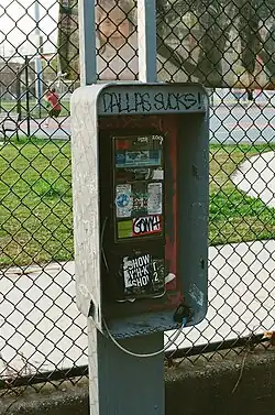 A dilapidated payphone in Philadelphia, Pennsylvania, 2025.