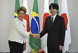 President Dilma Rousseff and Prince Fumihito in Brasília; November 2015.