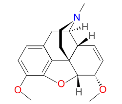 Chemical structure of dimethylmorphine.