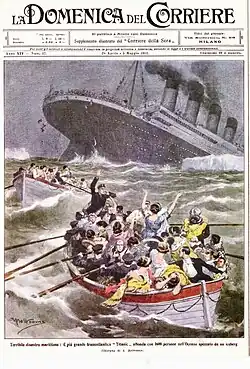 Sinking of the Titanic, cover of La Domenica del Corriere, 28 April 1912