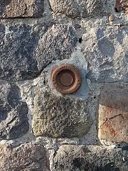 Benchmark of the Prussian Survey Authority on a church in Brandenburg