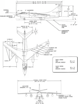 3-view line drawing of the Douglas B-66B Destroyer