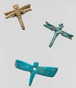 Faience amulets from Memphite region, ancient Egypt Middle Kingdom, 12-13 Dynasty