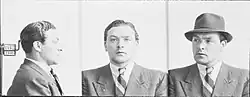Photograph of Dries Riphagen. Police mugshots, probably made after a police arrest in 1941