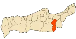 Location of Bourkika within Tipaza Province