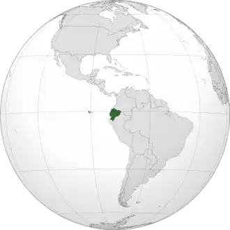 Location of&nbsp;Ecuador&nbsp;(dark green)