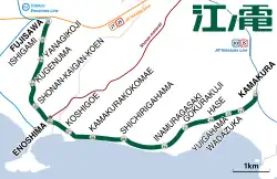 "An image of Enoshima Electric Railway route."