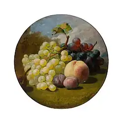 ELOISE HARRIET STANNARD (BRITISH 1829-1915) STILL LIFE OF ASSORTED FRUIT ON A BANK Signed and dated 1850, oil on canvas,