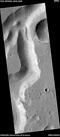 Section of the Nanedi Valles, as seen by HiRISE under the HiWish program