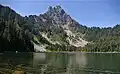 The southeast subsidiary subpeak (5,831&nbsp;ft) of Merchant Peak from Eagle Lake.