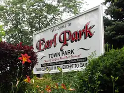 The entrance to the town park