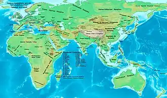 Map of the Eastern Hemisphere 475&nbsp;CE.