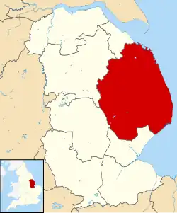 Shown within the ceremonial county of Lincolnshire