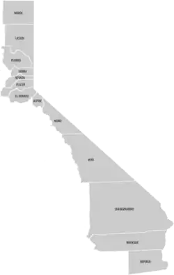 Counties on California's Eastern Border