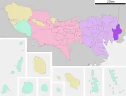 Location of Edogawa in Tokyo