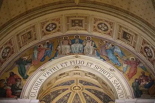 Mural over the choir, "The Holy Trinity" by Barrias (choir)
