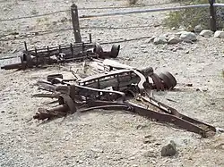Remains of an old wagon in the Ehrenberg Pioneer Cemetery
