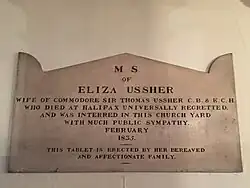 Captain Sir Thomas Ussher's wife Eliza Ussher, died 1835 (large tomb in St. Paul's cemetery)[8]