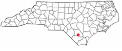Location within the U.S. state of North Carolina