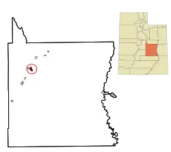Location within Emery County and the State of Utah