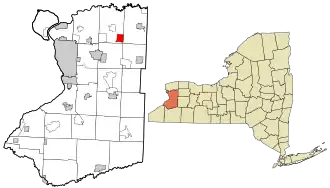 Location in Erie County and the state of New York