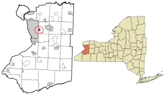 Location in Erie County and the state of New York