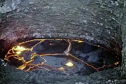 A lava lake in the caldera of Erta Ale
