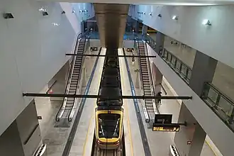 Looking down into the station