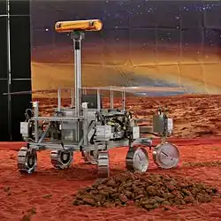 An ExoMars prototype rover at the Royal Astronomical Society National Annual Meeting 2009 in Hatfield, England