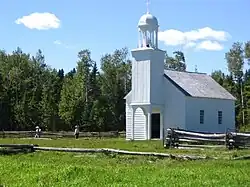 Exterior of the replica chapel at the Historic Acadian Village.
