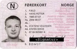 Norwegian driving permit