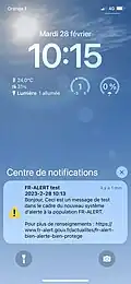 FR-Alert message on iPhone
