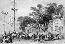 A 19th-century painting of the facade of A-Ma Temple by English architect and artist Thomas Allom